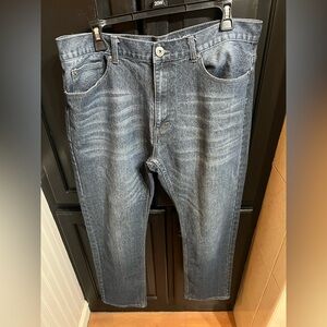 Vintage Genes Men’s Blue Slim Straight Jeans with Natural Fading EUC. 36 X 30